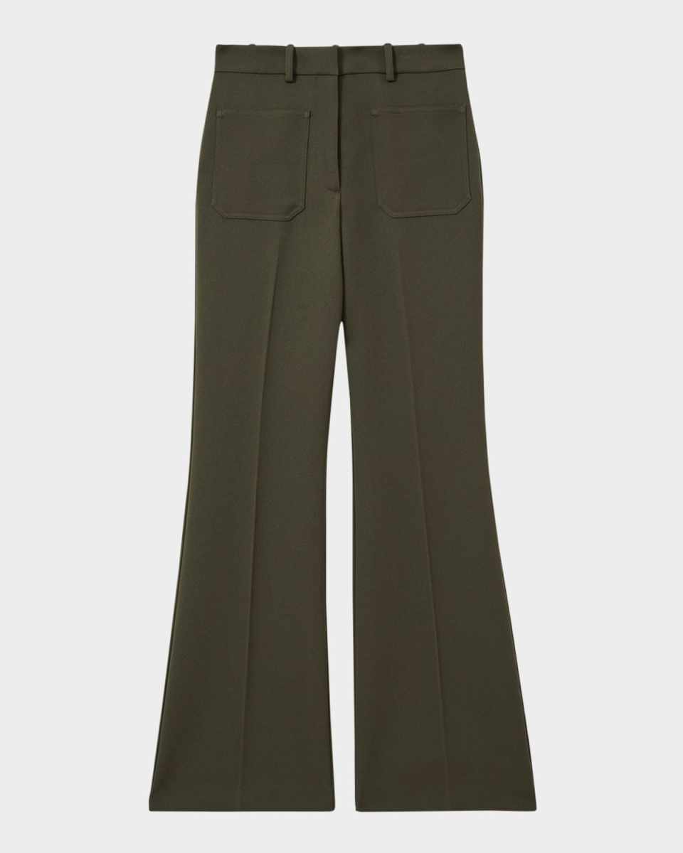 Priya Mid-Rise Straight-Leg Trousers